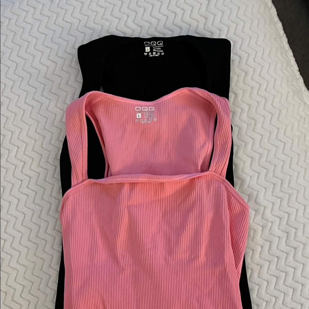 Elegant Pink and Black Bodysuits 2 piece set
